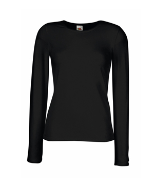 T-SHIRT DONNA ELASTICIZZATA GIROCOLLO MANICA LUNGA nero